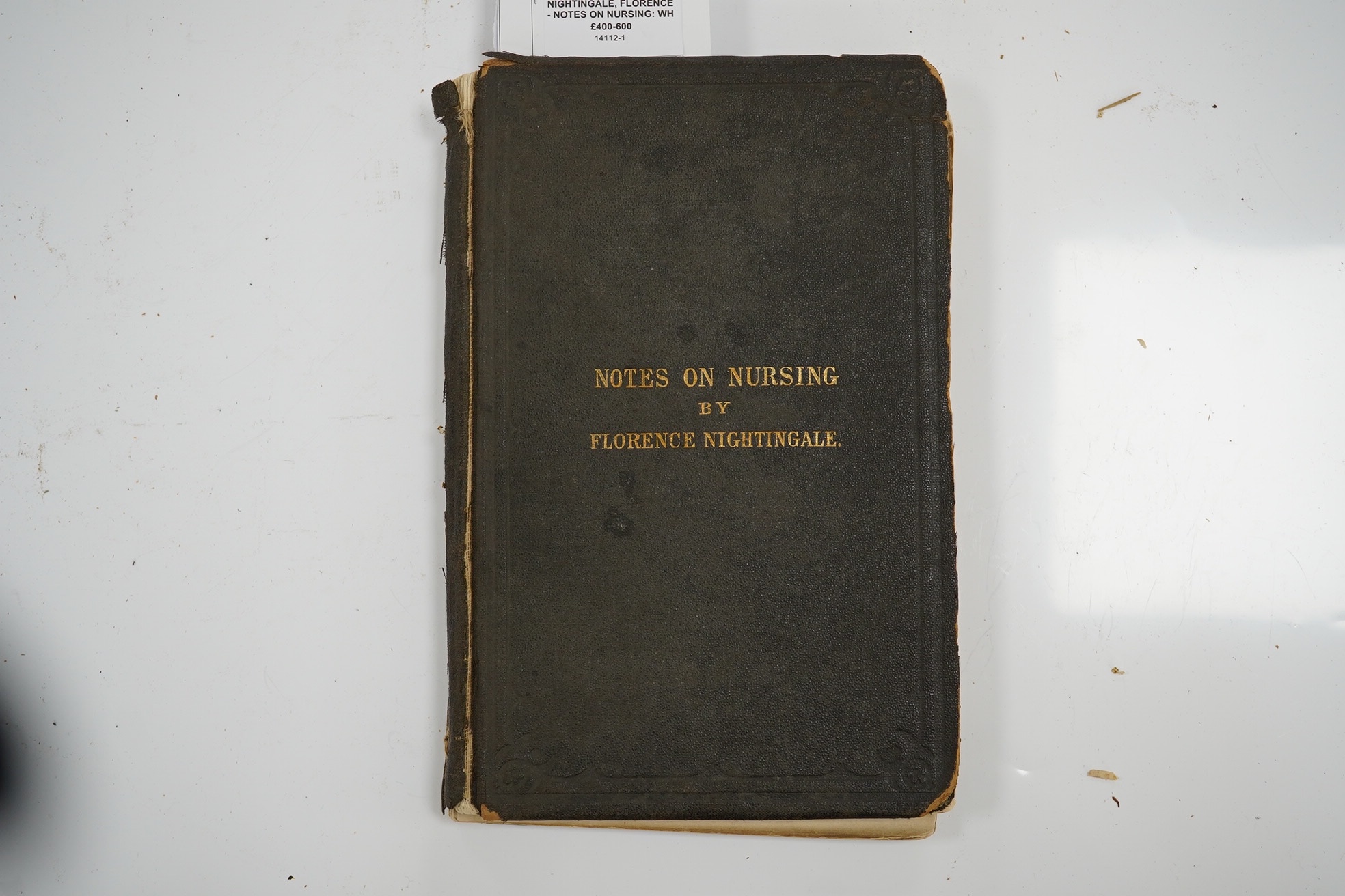 Nightingale, Florence - Notes on Nursing: what it is, and what it is not. new edition, revised and enlarged. original blind decorated and gilt lettered cloth, yellow e/ps. (distressed). Harrison, 1860.